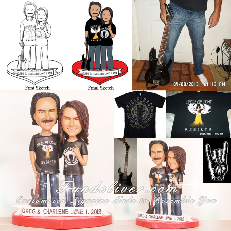 Rock out Stance Wedding Cake Toppers